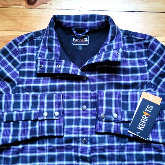 Kerrits Highlander Flannel Jacket Womens Small Purple Plaid